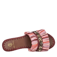 Mules in raso e rafia 