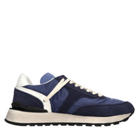 Sneakers in camoscio e tessuto 