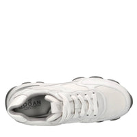 Sneakers in pelle e tessuto 