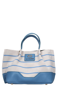 Borsa Stripes in tessuto ed ecopelle 