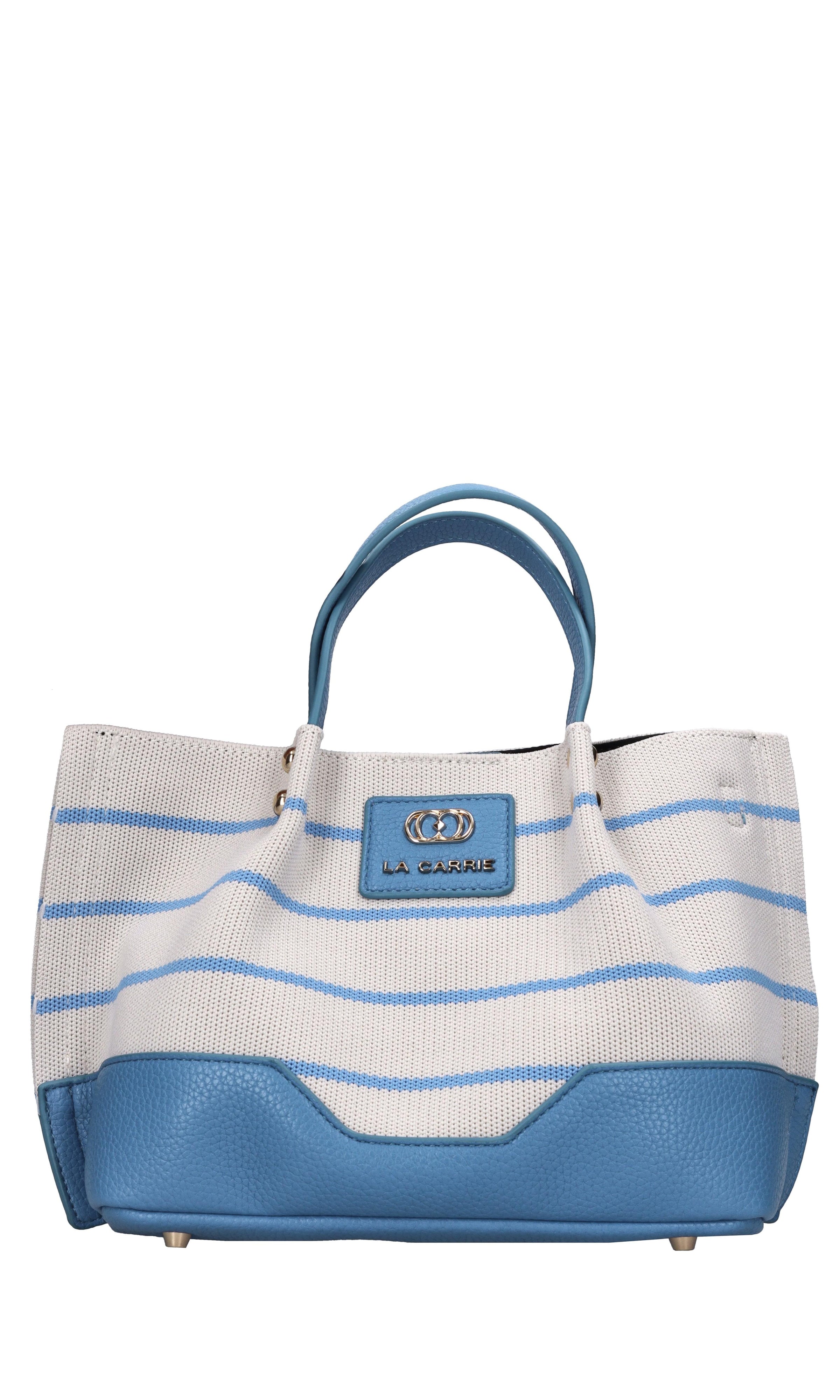 Borsa Stripes in tessuto ed ecopelle 