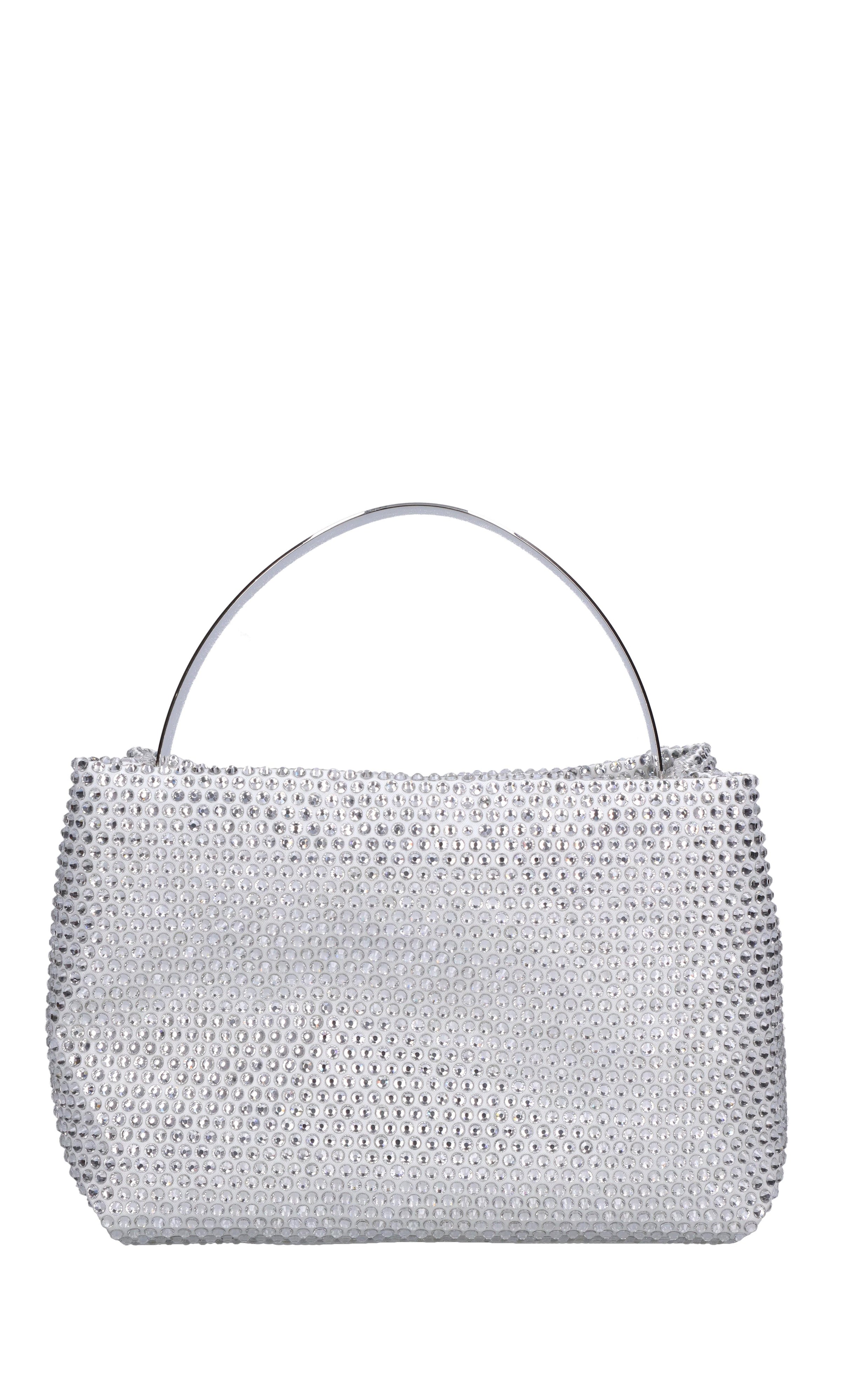 Borsa lyr satin in tessuto e strass 