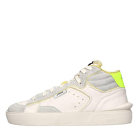 Sneakers in pelle e tessuto 