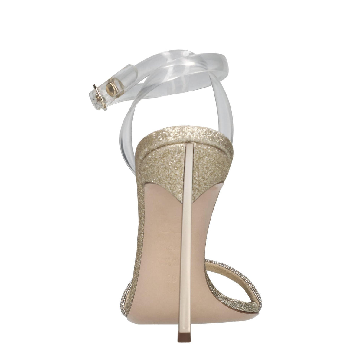 Sandali Blade Hollywood in tessuto microglitter,strass e Pvc 
