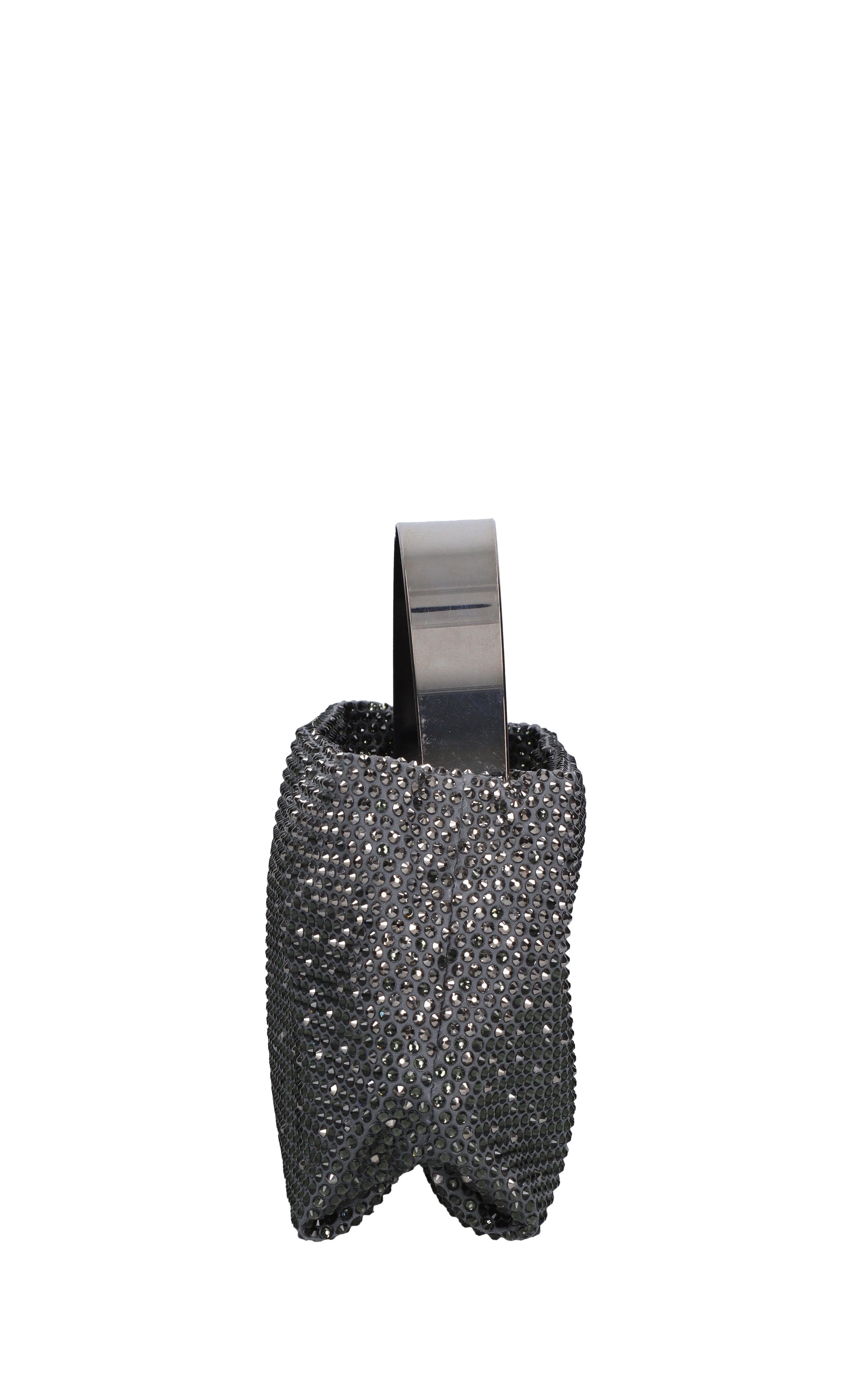 Borsa lyr satin in tessuto e strass 