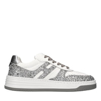 Sneakers in pelle e glitter 