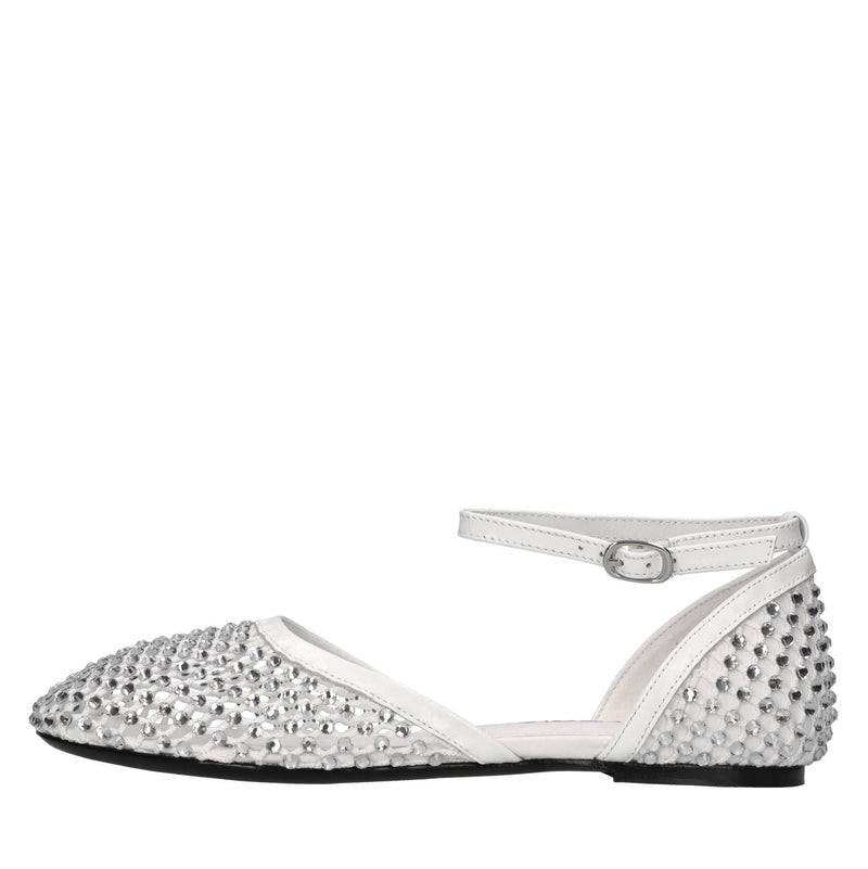 Ballerine Dollie in pelle tessuto e strass 