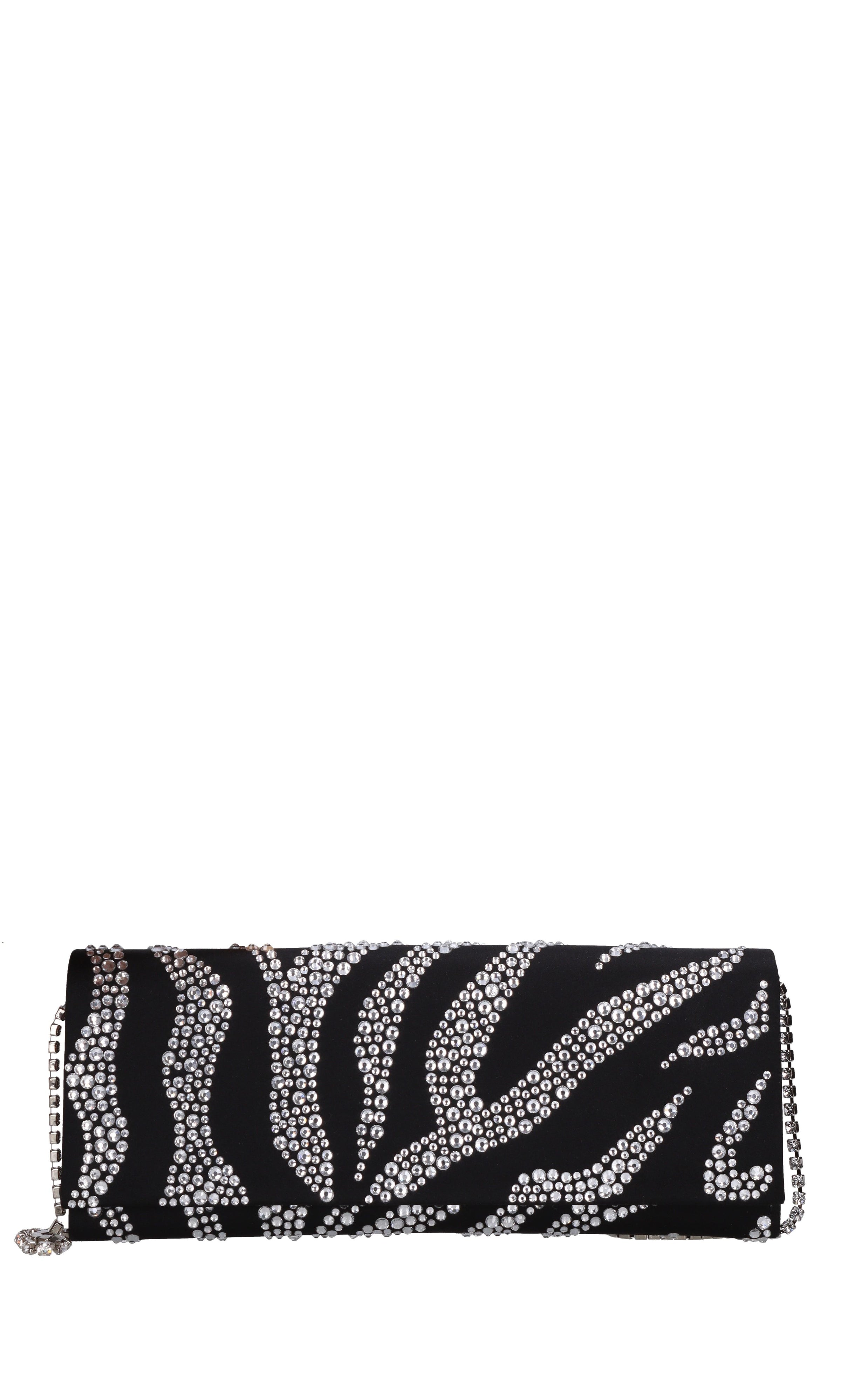Borsa modello ENVELOPE in raso e strass 
