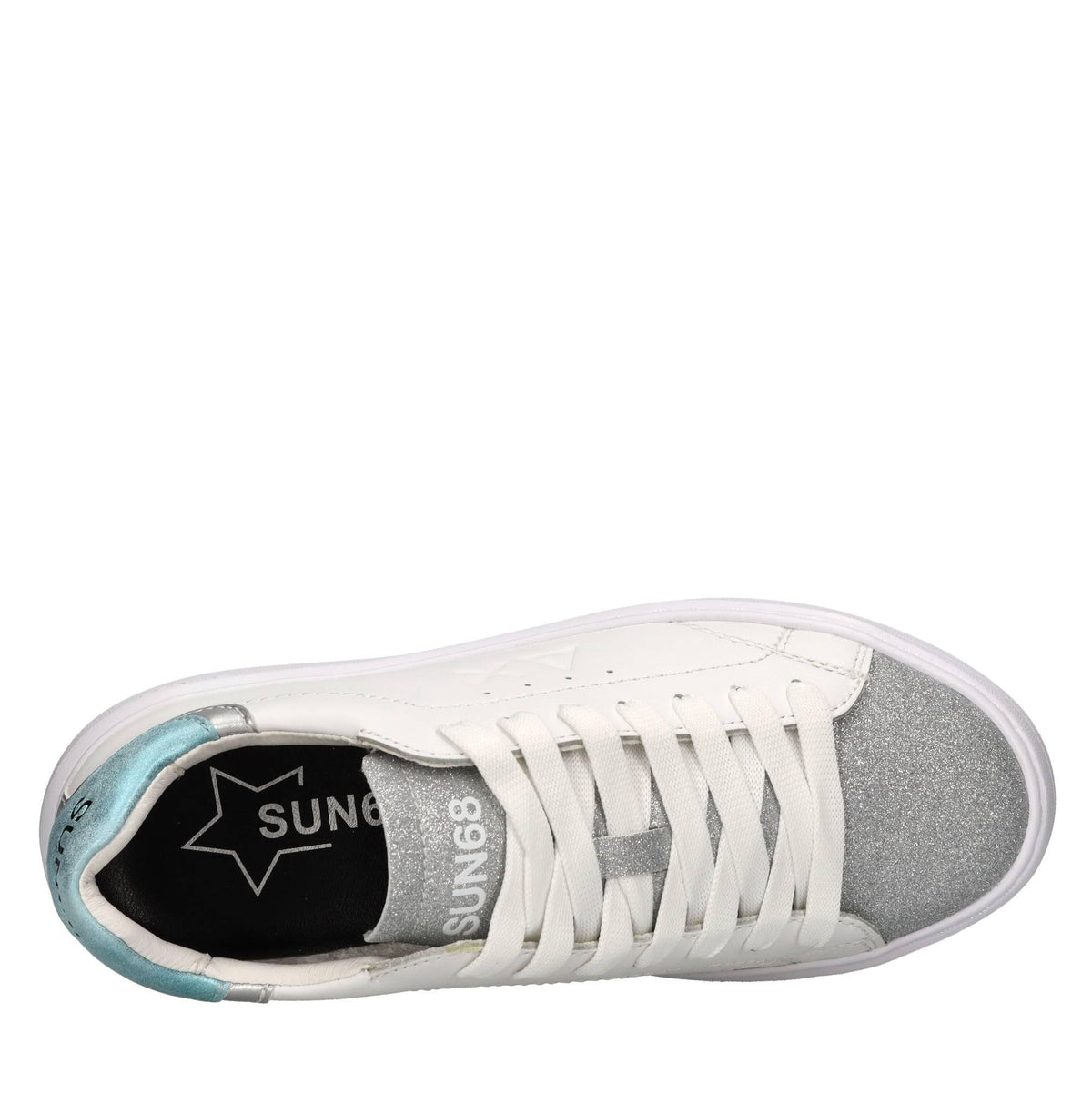 Sneakers in pelle e tessuto 