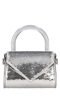 Borsa mini Cookie in tessuto e paillettes 