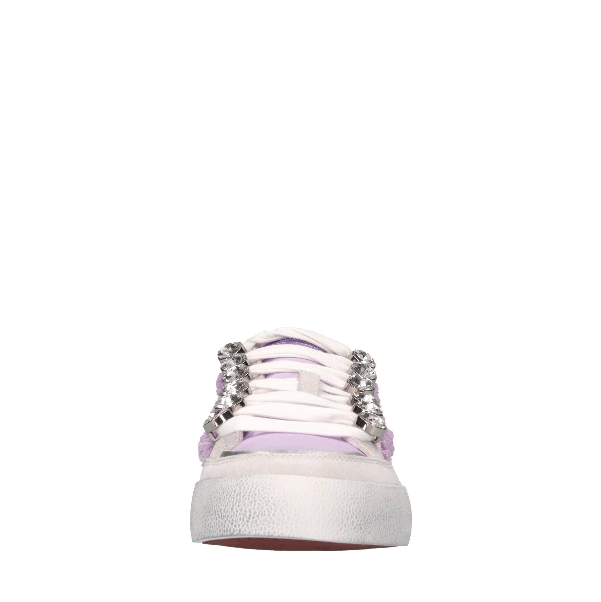 Sneakers in pelle,tessuto e strass 
