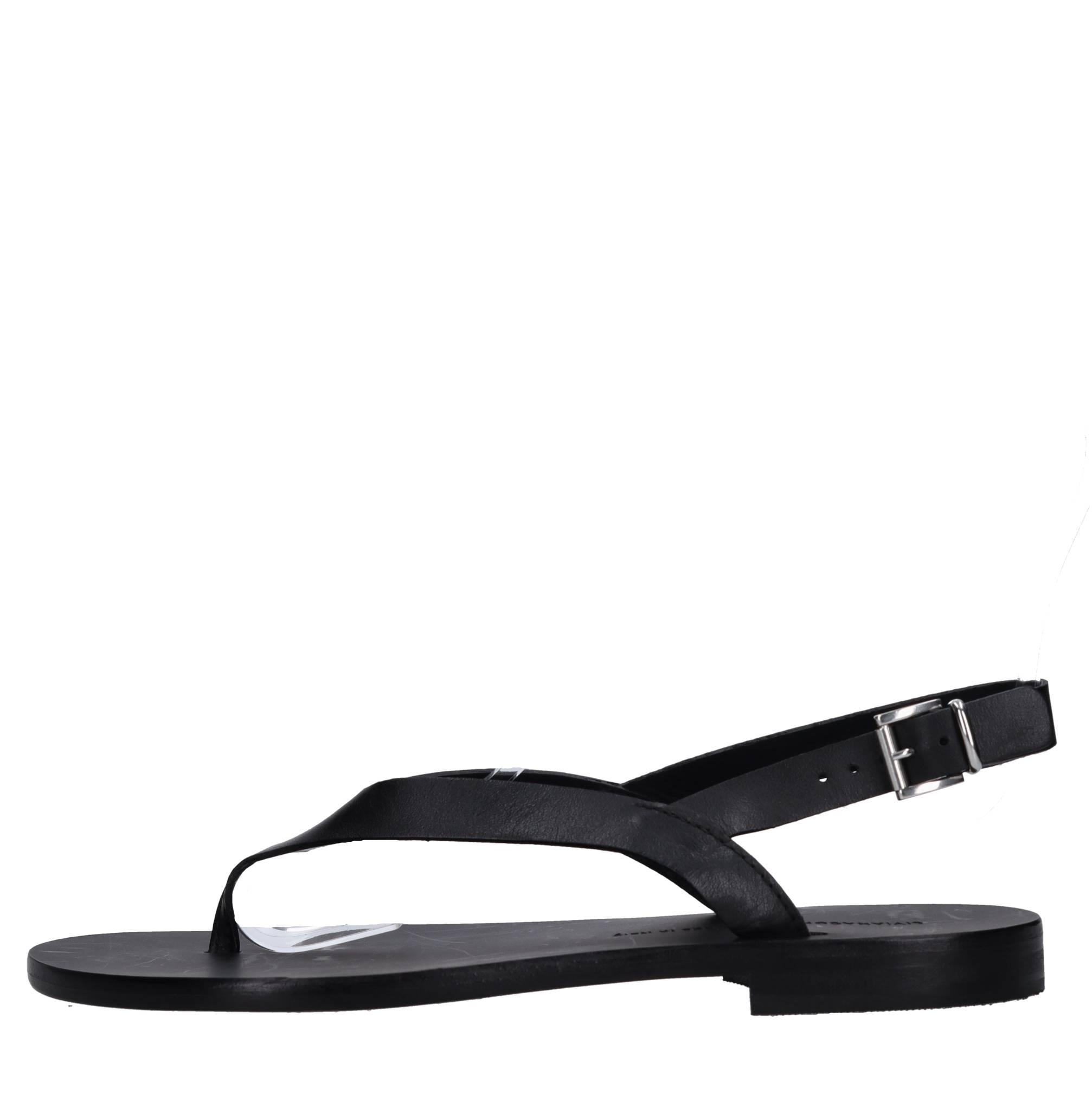 Sandali flat in pelle 