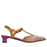 Décolleté slingback in pelle 