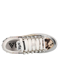 Sneakers in pelle,cavallino,glitter e strass 