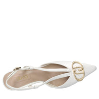Décolleté slingback in pelle ed ecopelle 
