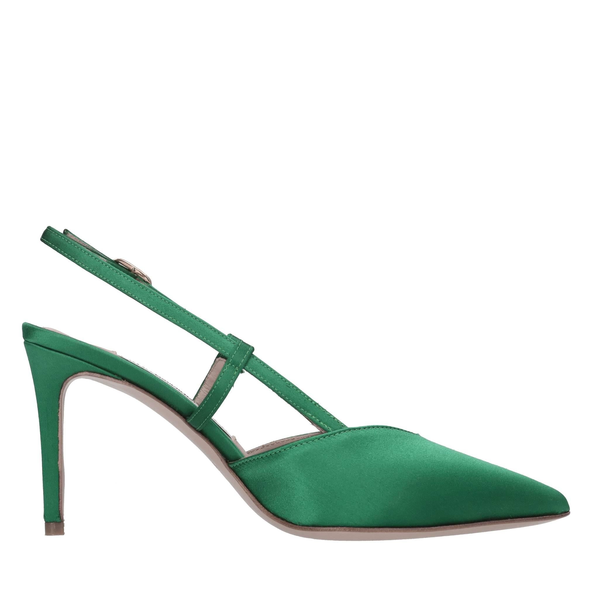 Décolleté slingback in raso 