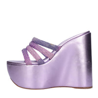Mules Zeppa in pelle e strass 