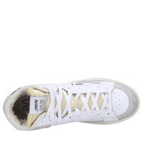 Sneakers in pelle e tessuto 