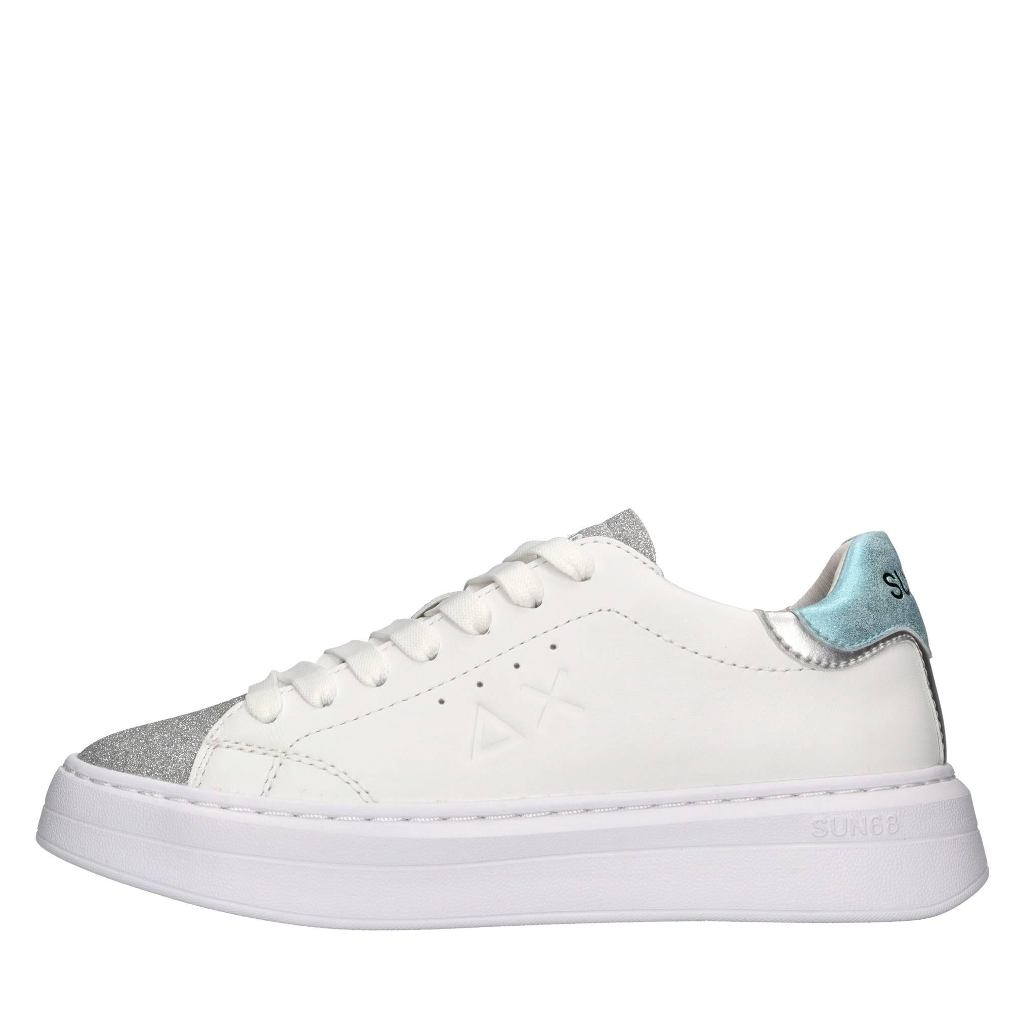 Sneakers in pelle e tessuto 