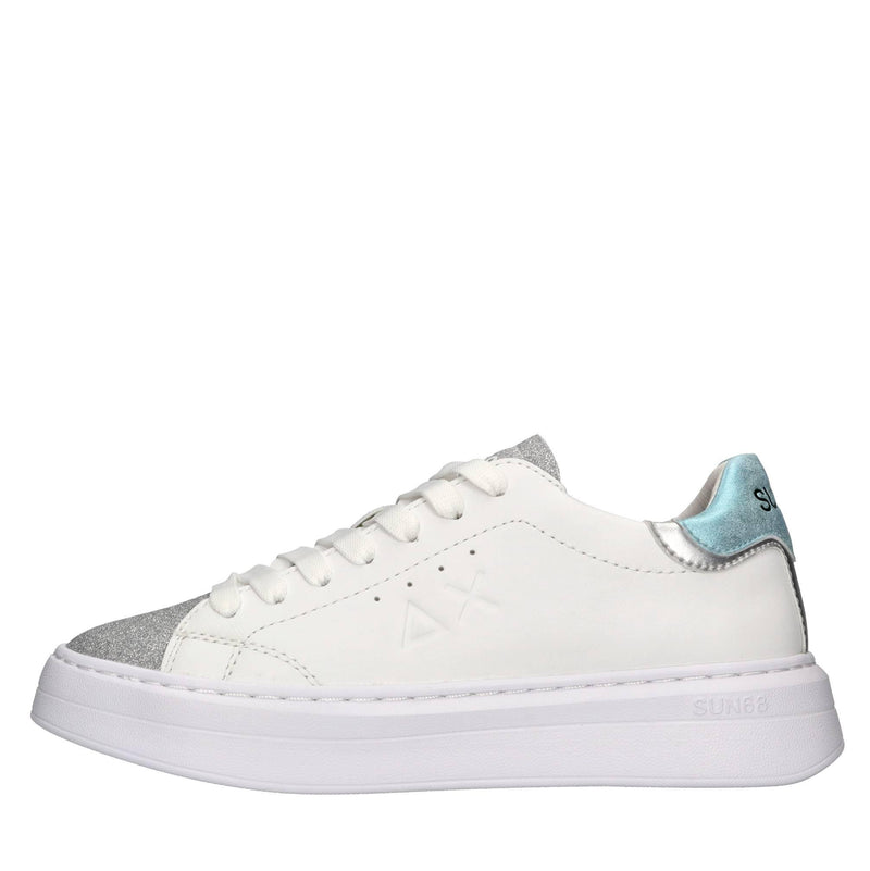 Sneakers in pelle e tessuto 