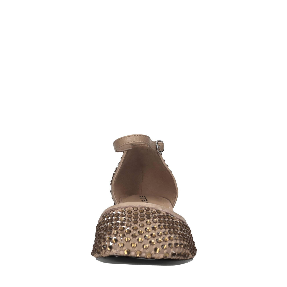 Décolleté Connie in pelle tessuto e strass 