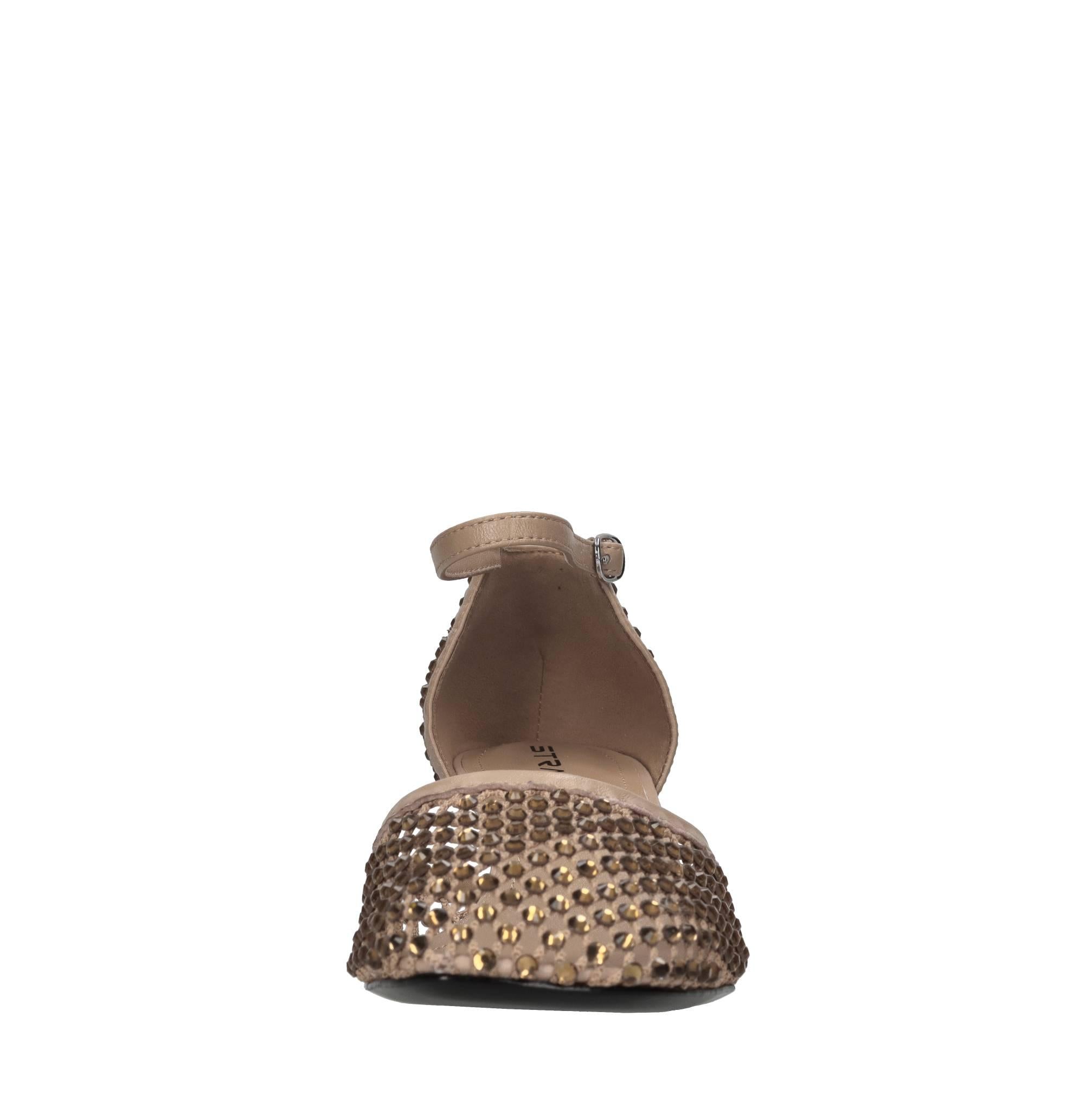 Décolleté Connie in pelle tessuto e strass 