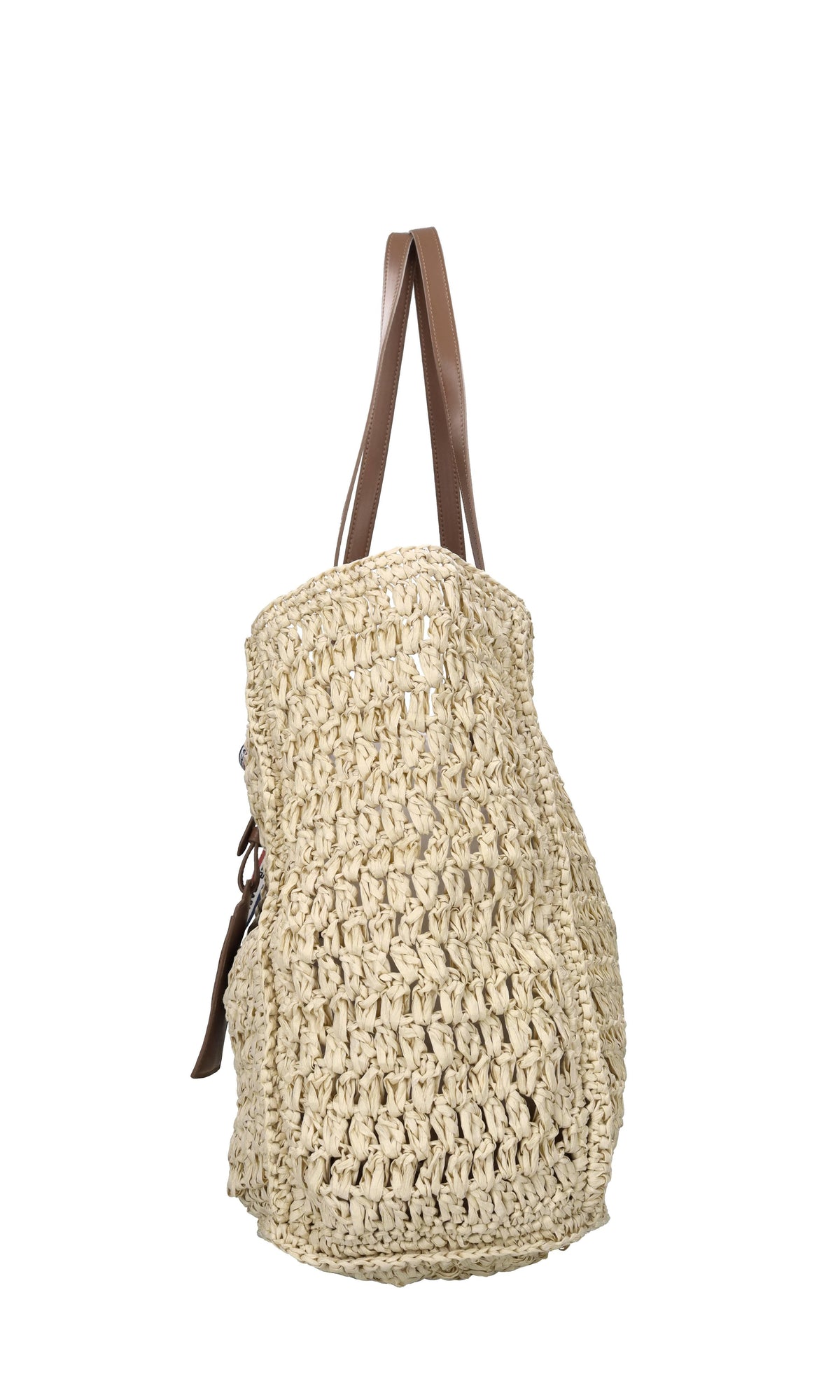 Borsa in paglia naturale e pelle 