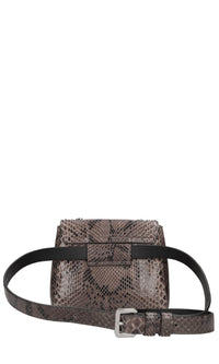 Borsa-marsupio in pelle stampa pitone 