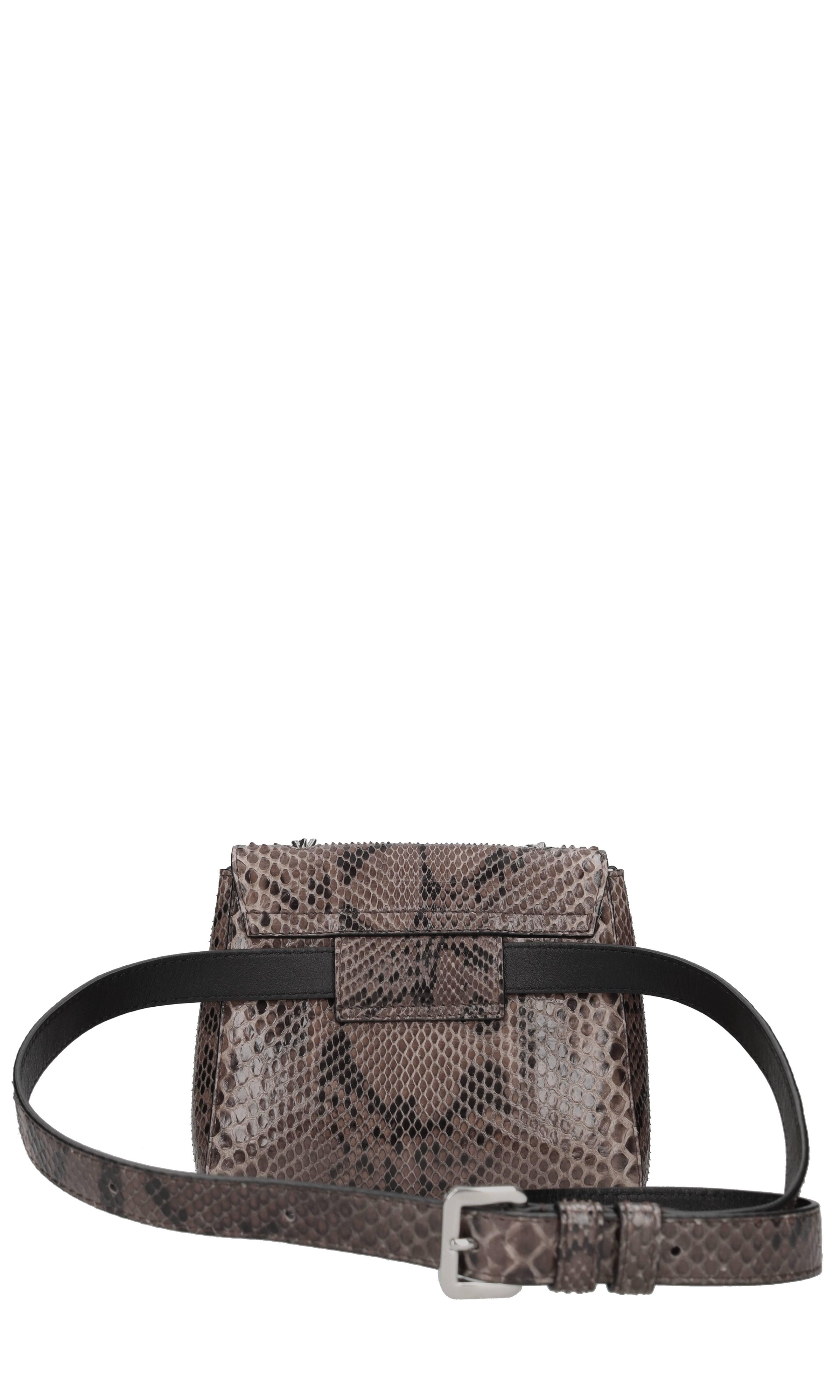 Borsa-marsupio in pelle stampa pitone 