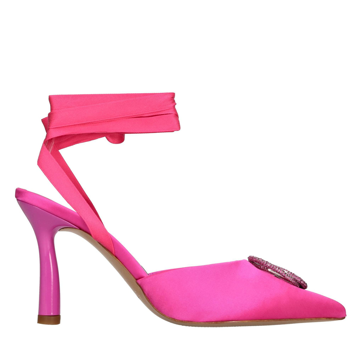 Décolleté slingback in raso 