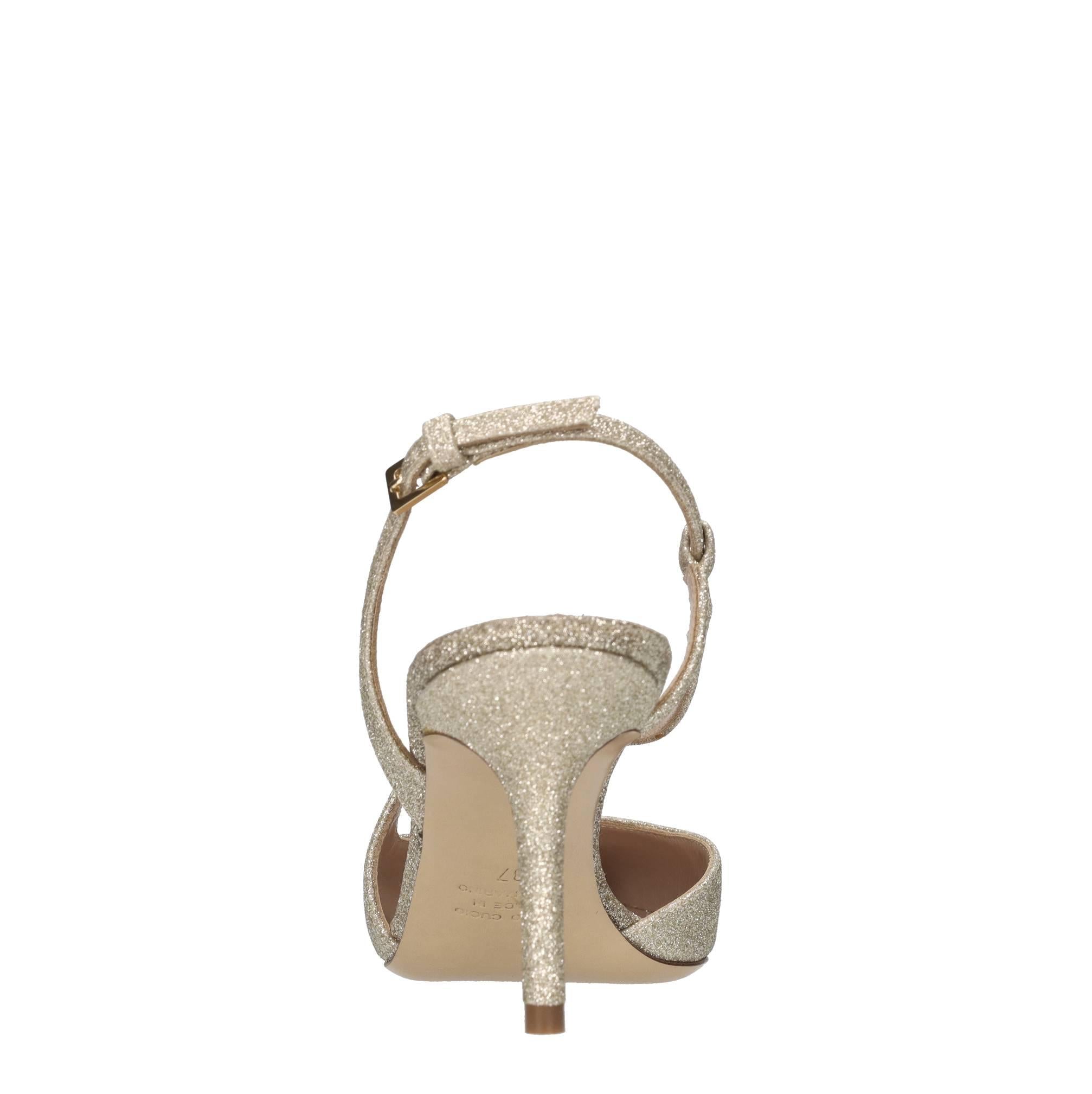 Décolleté slingback in tessuto microglitter 