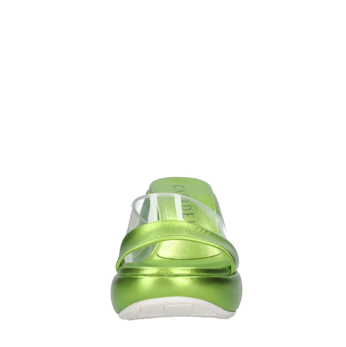 Mules Zeppa in pelle e plexi 