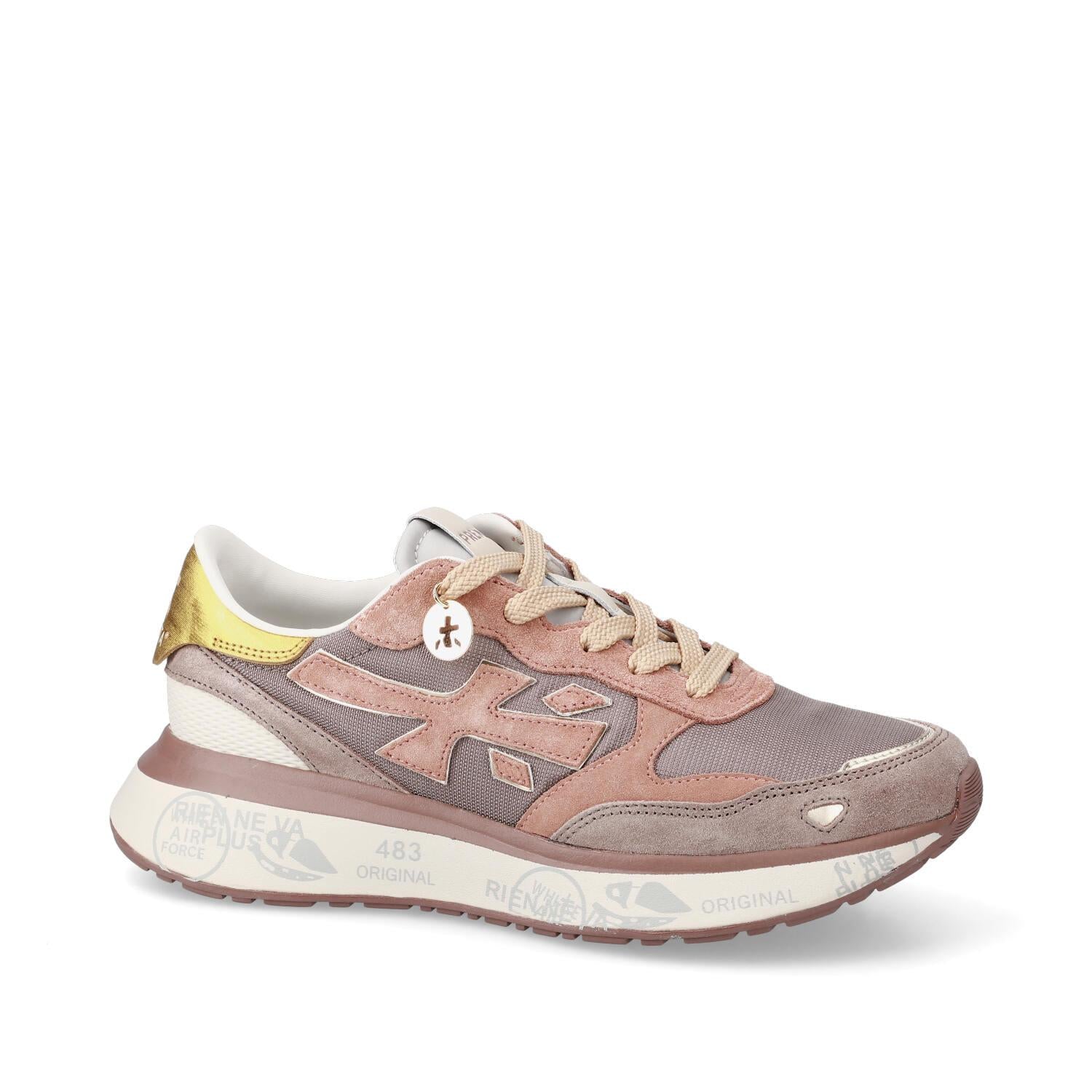 Sneakers Lauryn Var 7801 in pelle, ecopelle e tessuto 