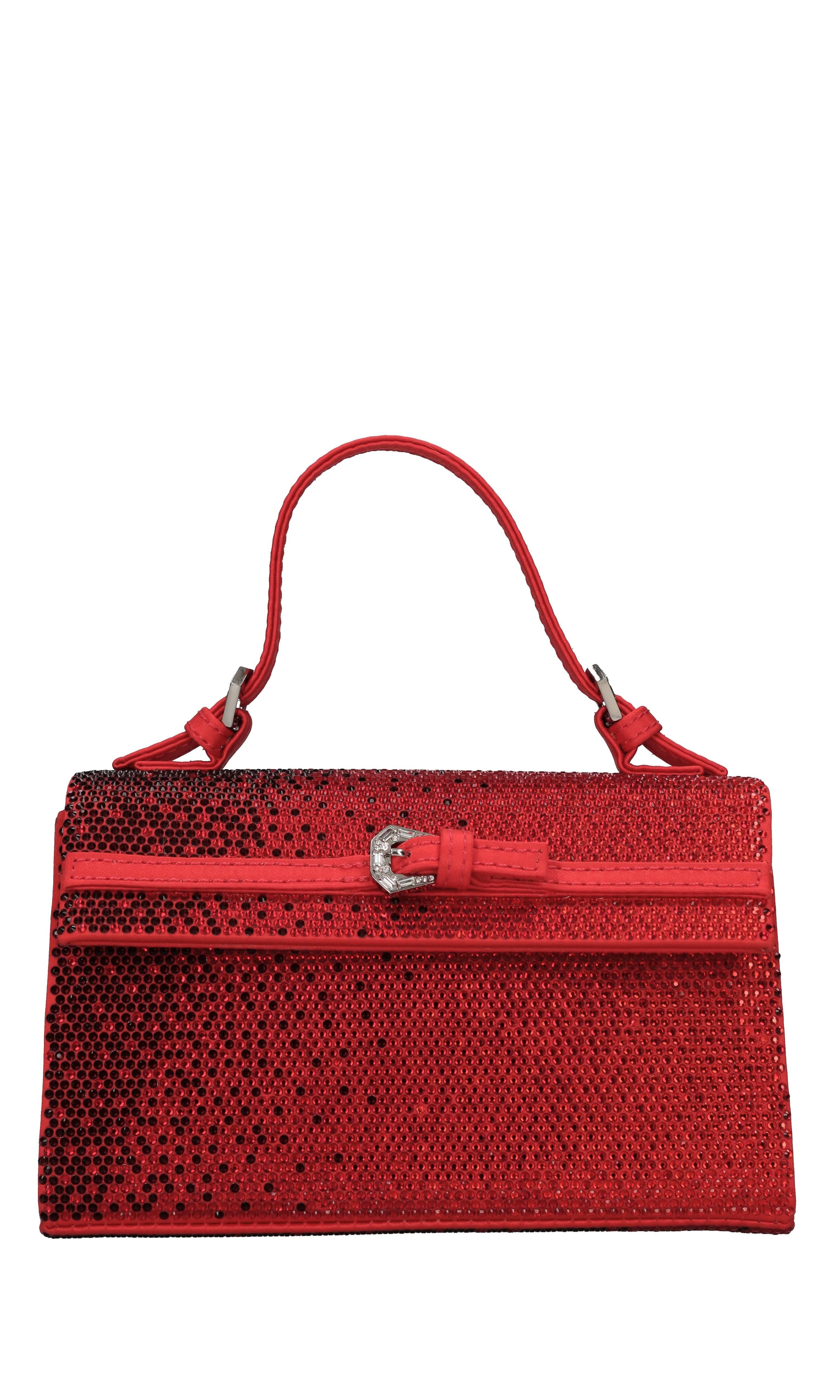 Borsa mini in raso e strass 