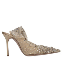 Décolleté slingback in tulle e strass 