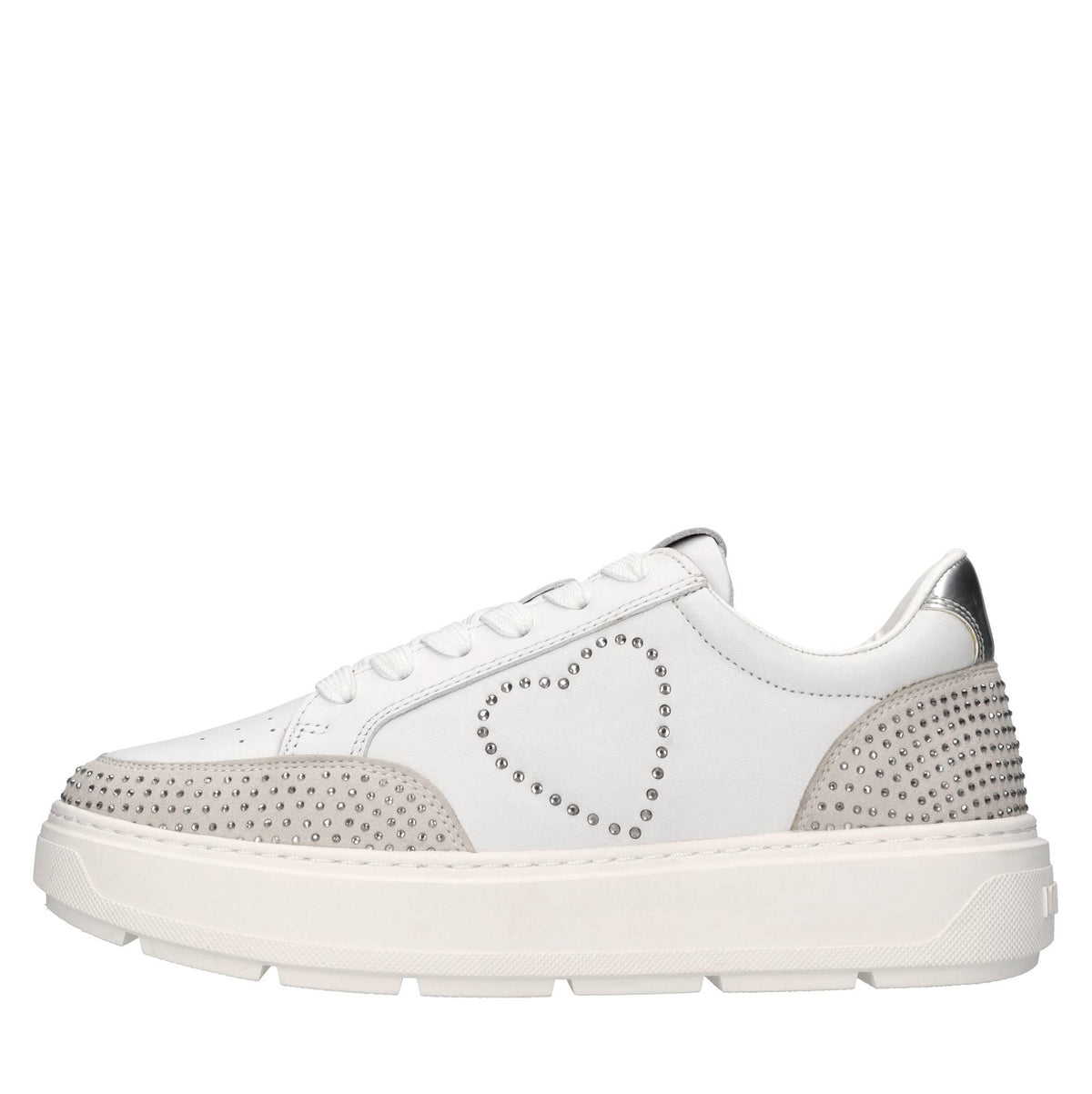 Sneakers in camoscio, ecopelle e strass 