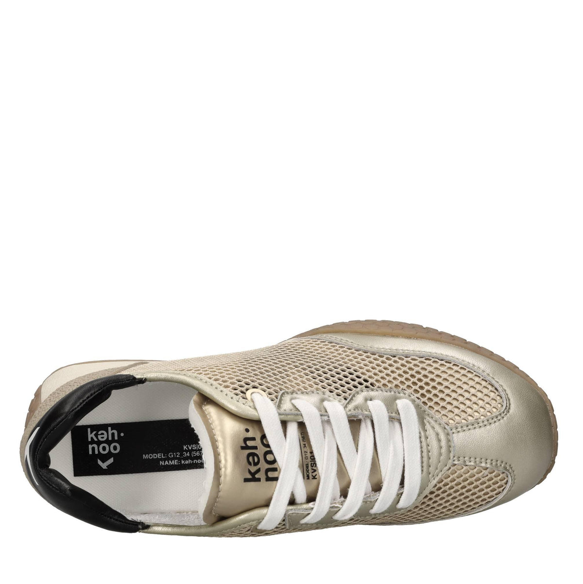 Sneakers in pelle ecopelle e tessuto 