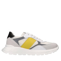 Sneakers in pelle e tessuto 