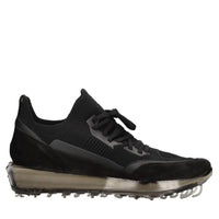 Sneakers in camoscio e tessuto 