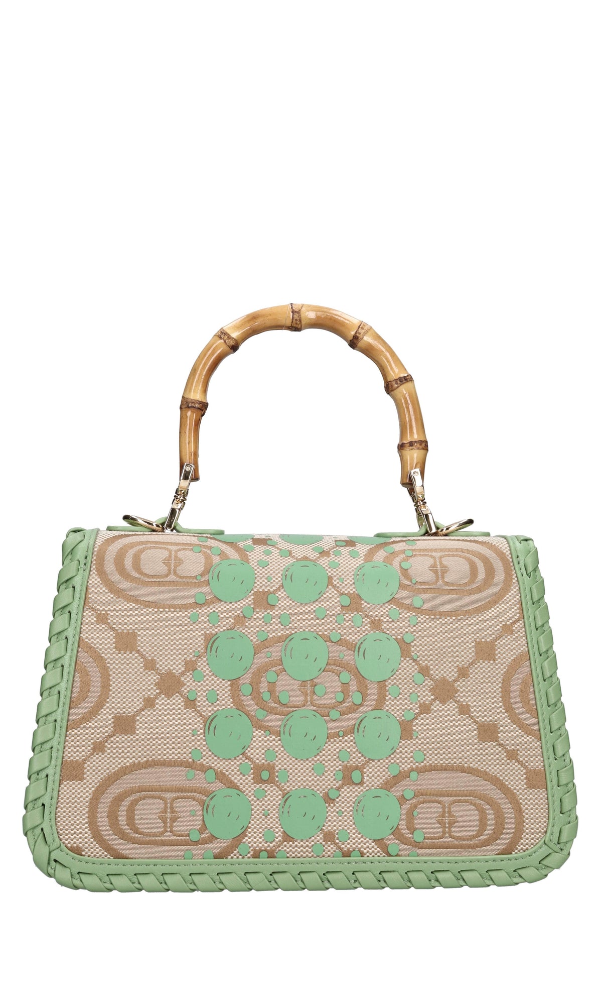 Borsa Monogram in pelle e tessuto 