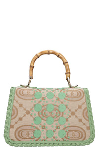 Borsa Monogram in pelle e tessuto 