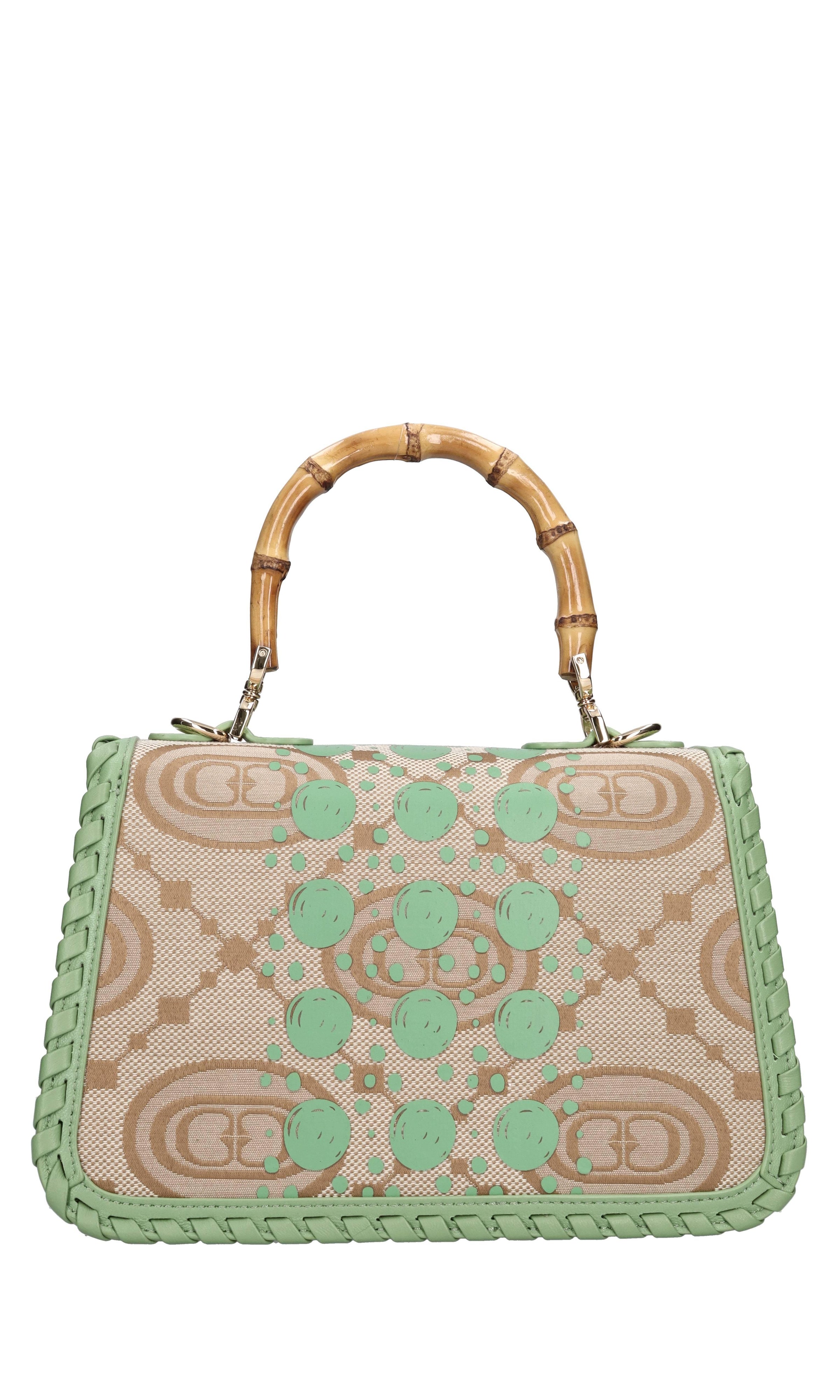 Borsa Monogram in pelle e tessuto 