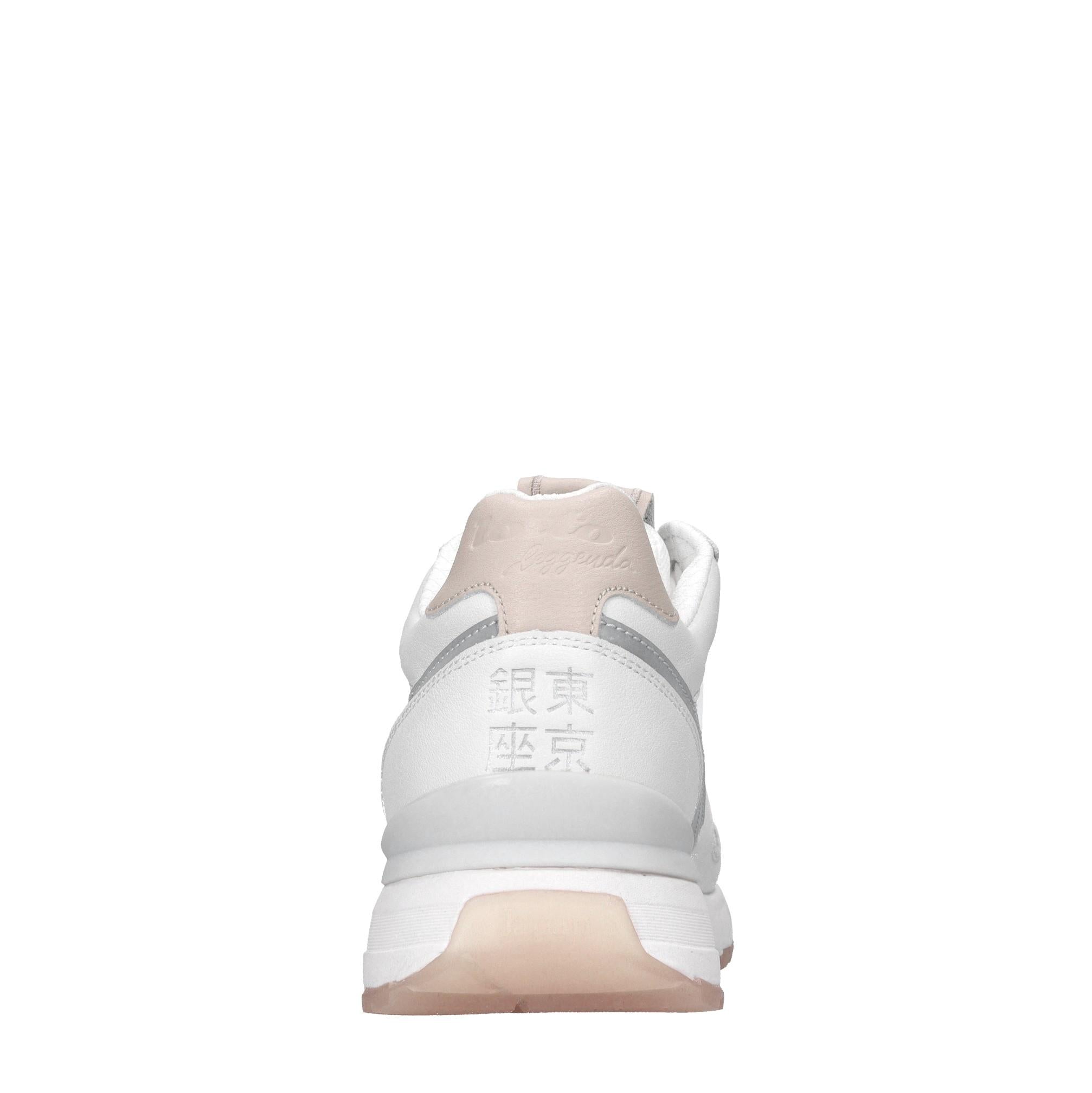 Sneakers in pelle e tessuto 