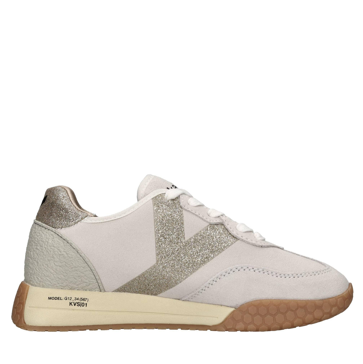 Sneakers in camoscio e glitter 