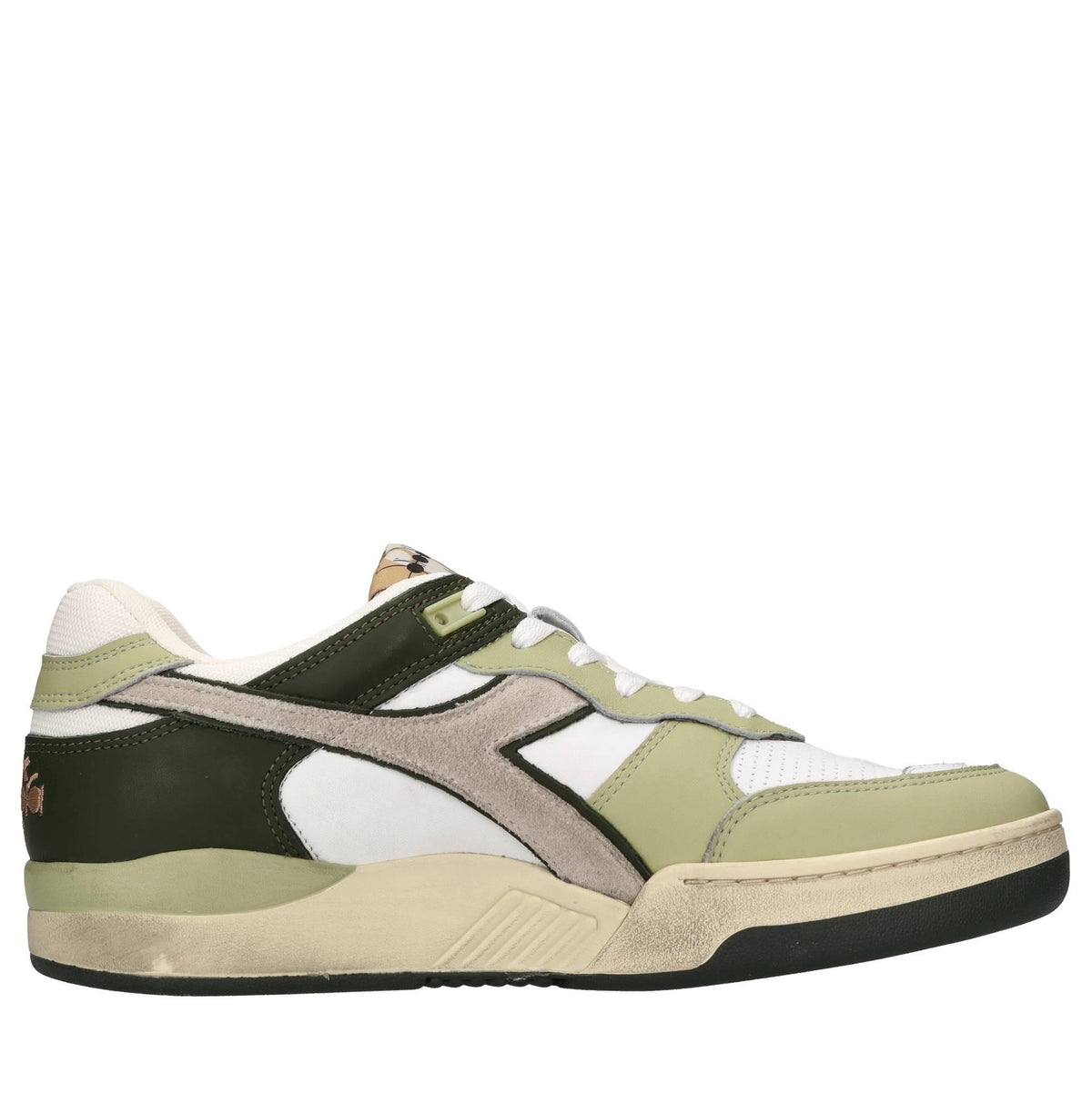 Sneakers in pelle e tessuto 