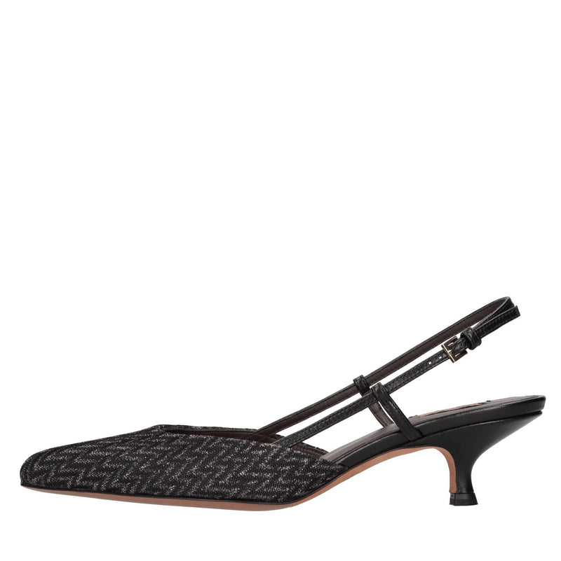 Décolleté slingback modello FIONA in pelle e tessuto 