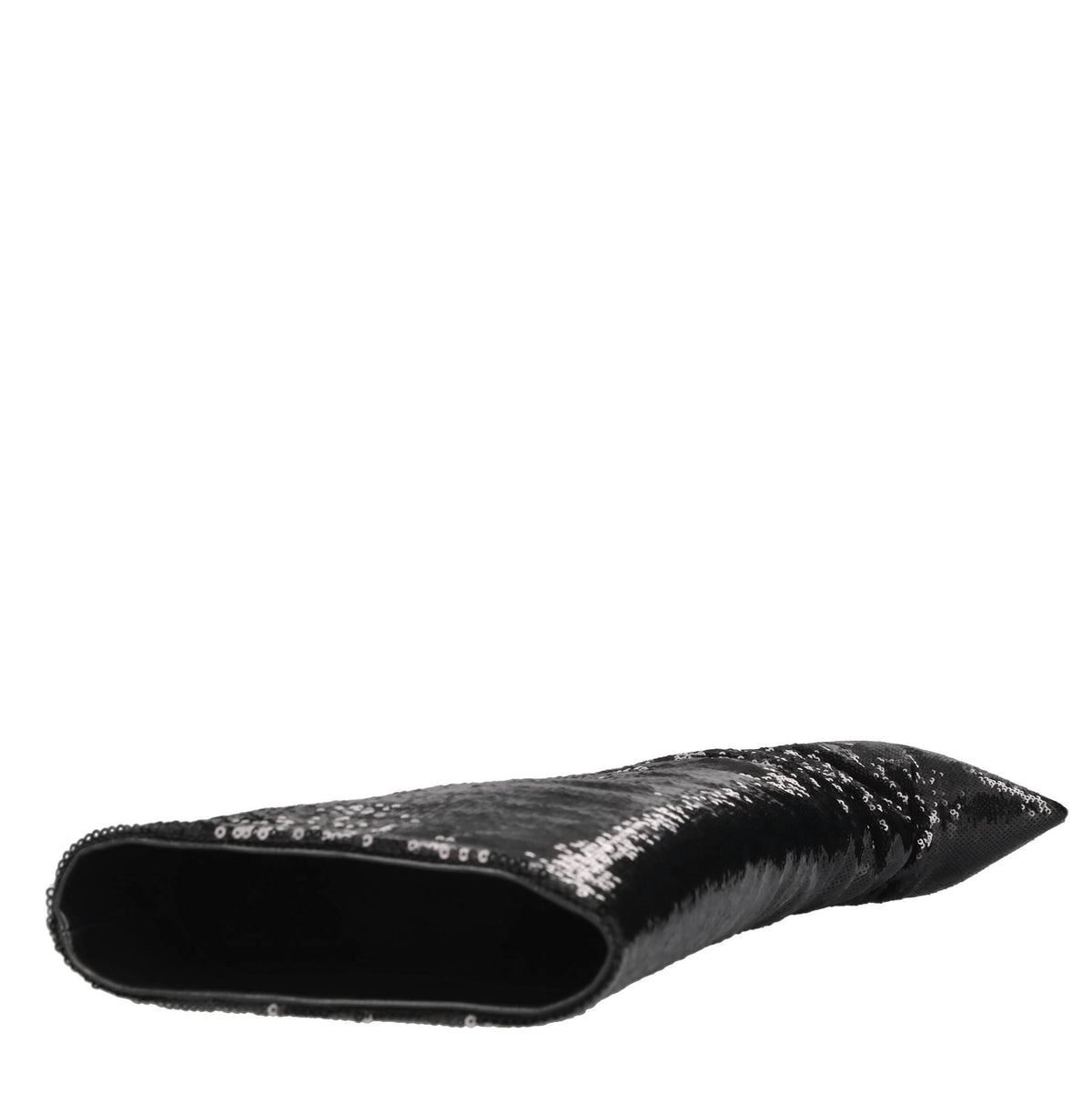 Stivali blade in paillettes e pelle 