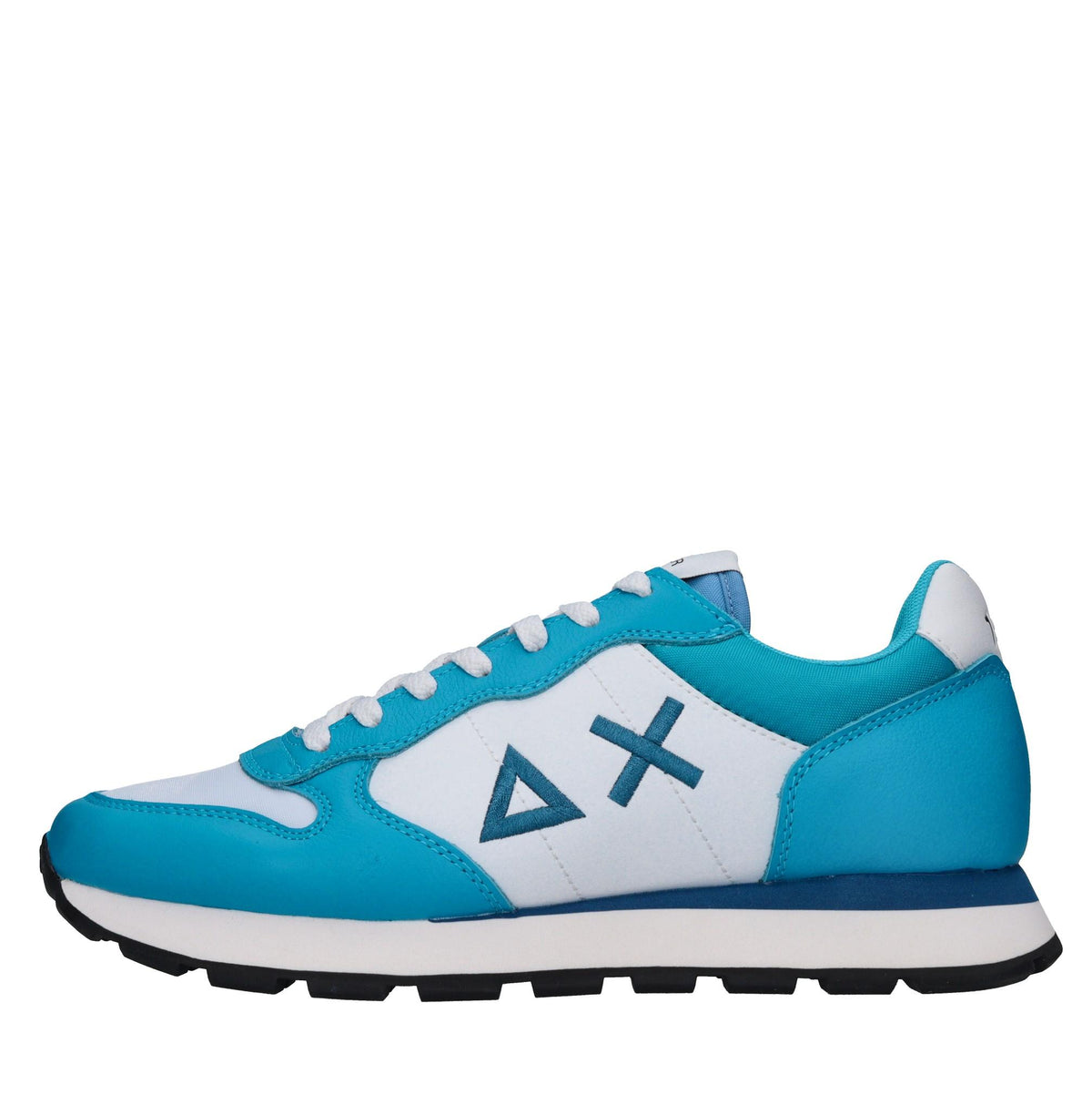 Sneakers in pelle e tessuto 