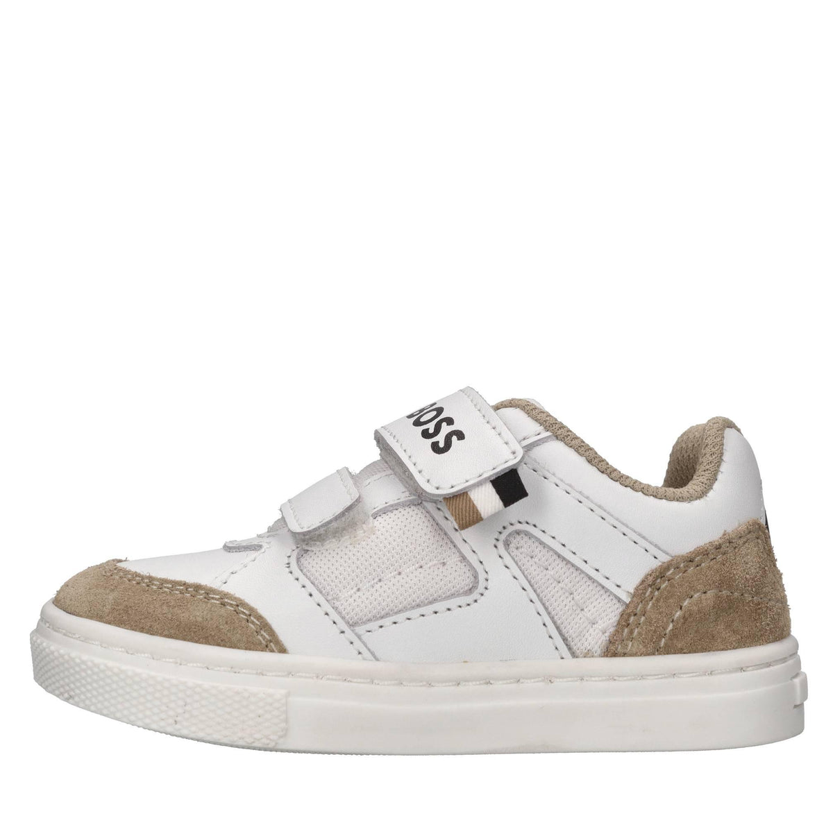 Sneakers in pelle e tessuto 