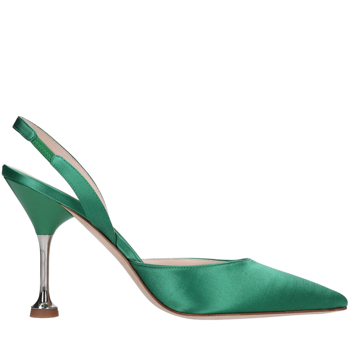 Décolleté slingback in raso 